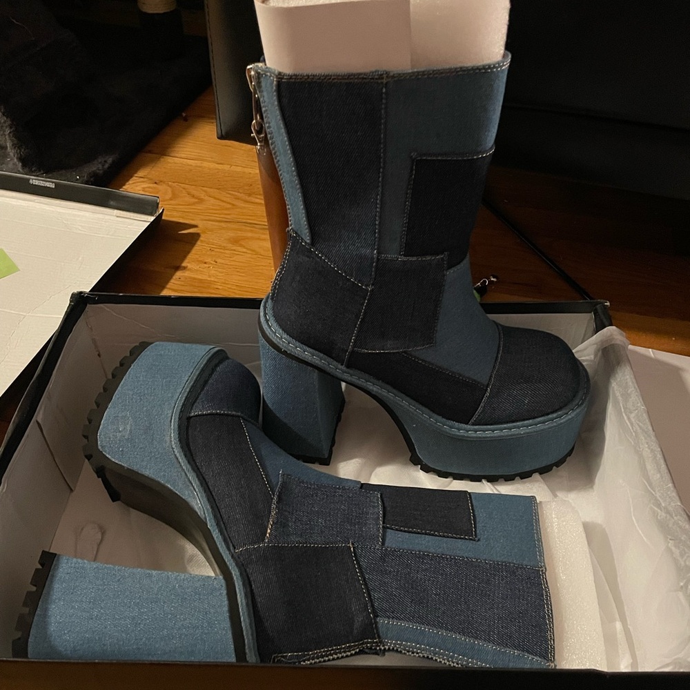 Dollskill x bratz limited edition denim patch heels